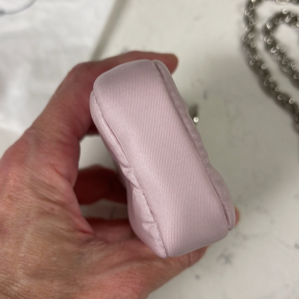 Prada 2005 Re-Edition Mini Bag Attachments for Nylon Bag with Silver Chain Pink - Picture 10 of 16
